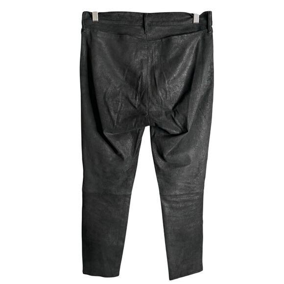 Rag & Bone Dash Suede Lamb Leather Crop Pants Black Size 26 - Picture 6 of 7